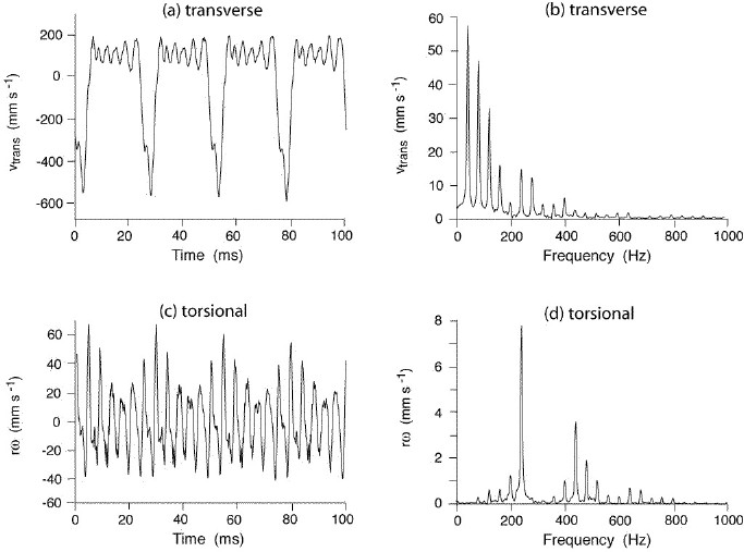 time and frequency domain displays of transverse and torsional waves
