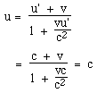velocity addition equations