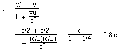 velocity addition equations