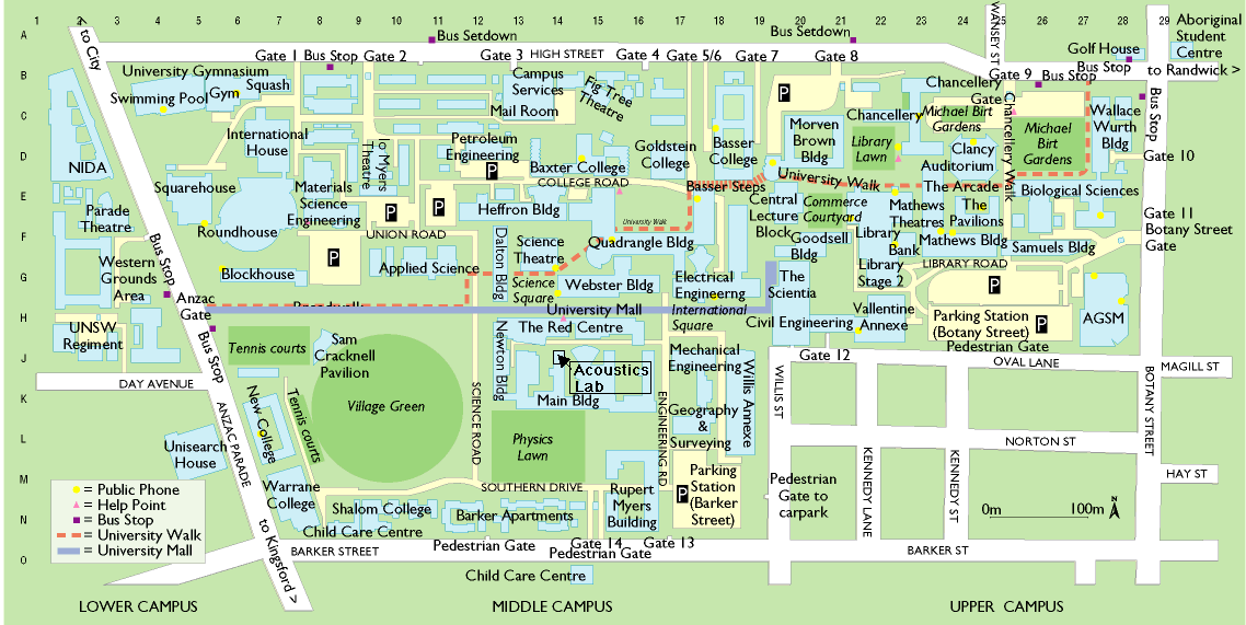 map of unsw campus Getting To The Acoustics Lab map of unsw campus