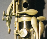 closeup of clarinet keys