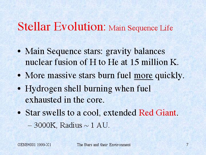 Ppt Main Sequence And Main Sequence Stellar Evolution